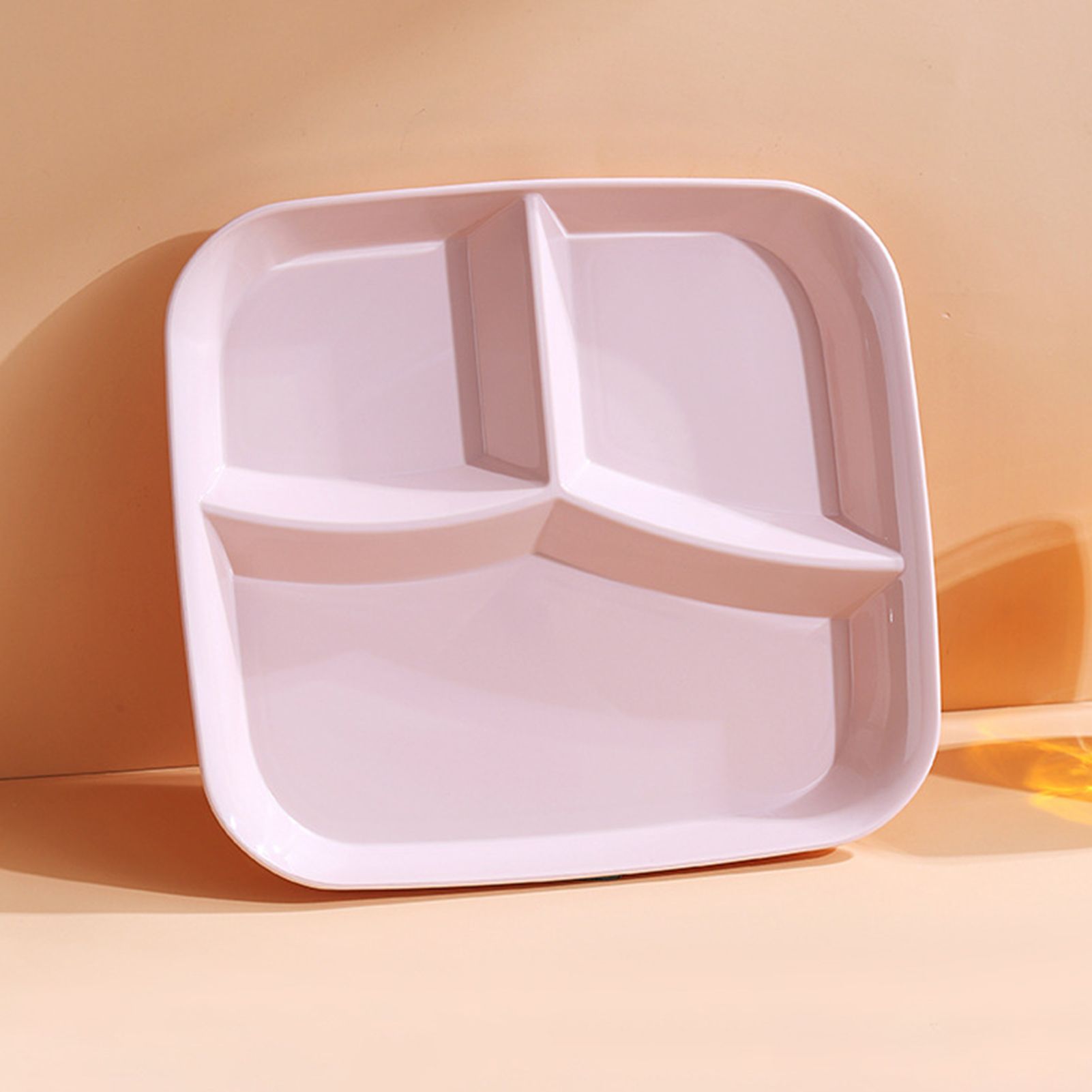 Divided Bowl Shockproof 3-grids One Person School Lunch Plate