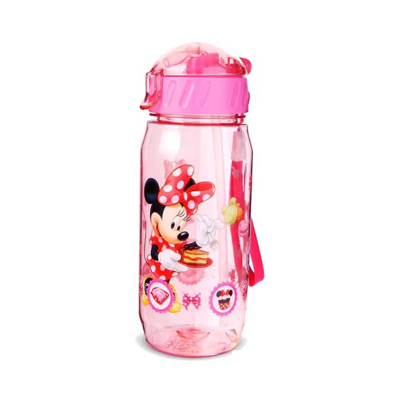 Disney Cup Cartoon Mickey Minnie Mouse Water Cups With straw Boys Girls Student Outdoor Drinking Water Bottle Kids Gift 450ML