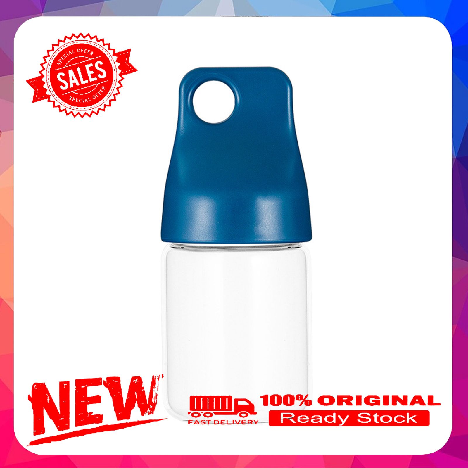 280ml DILLER Heat-resisting Glass Water Cup Portable Anti-fracture High Borosilicate Glass Water Cup With Lid for Daily Life