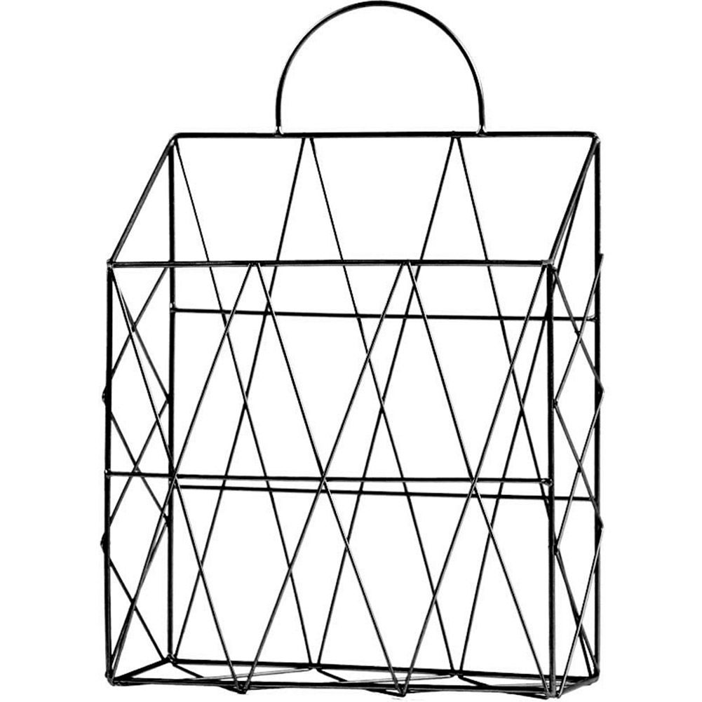Handheld Iron Book Magazines Storage Rack Desk Accessory Organizer Basket Holder