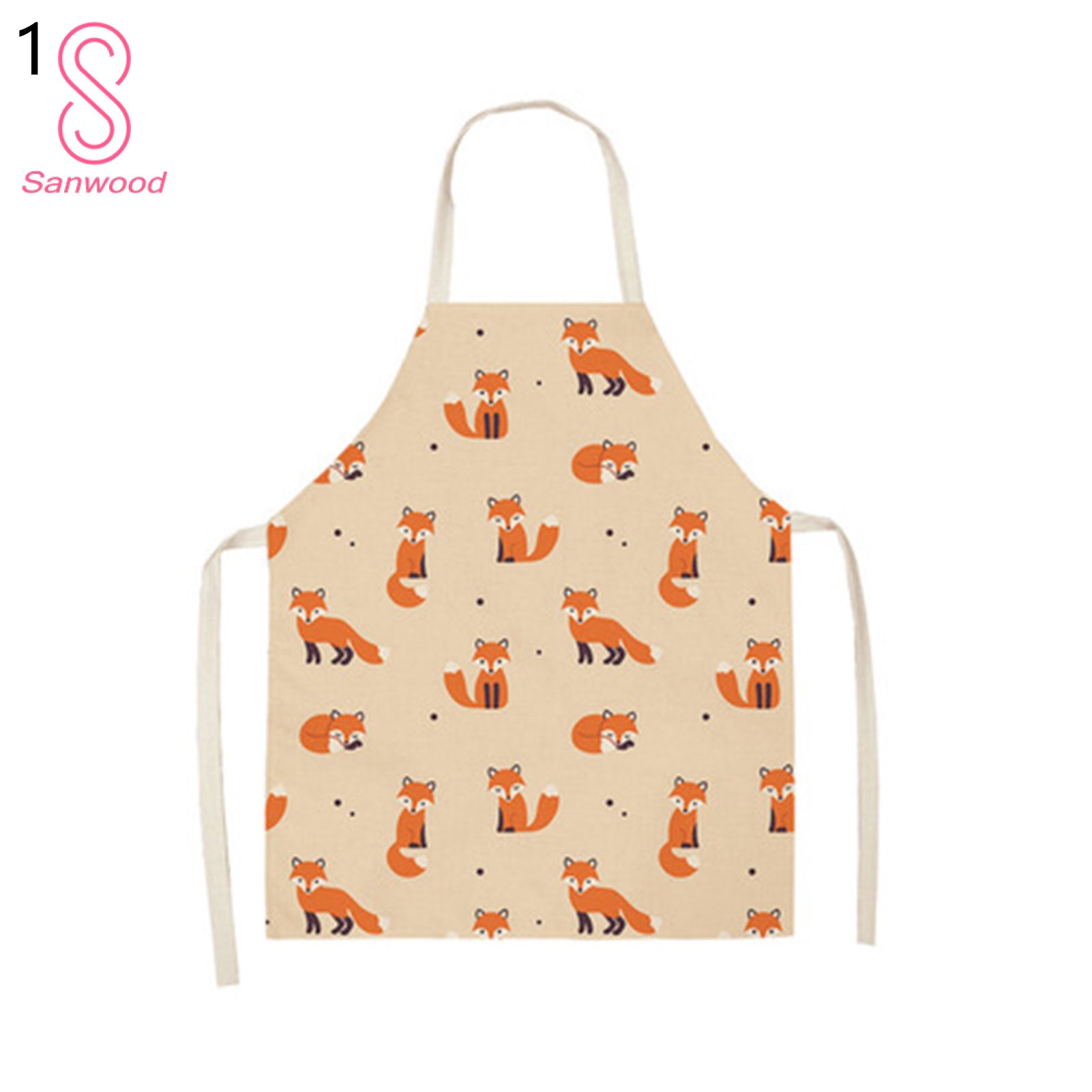 Kitcn Apron Waist Tie Animal Pted Lovely Long Cooking Bib