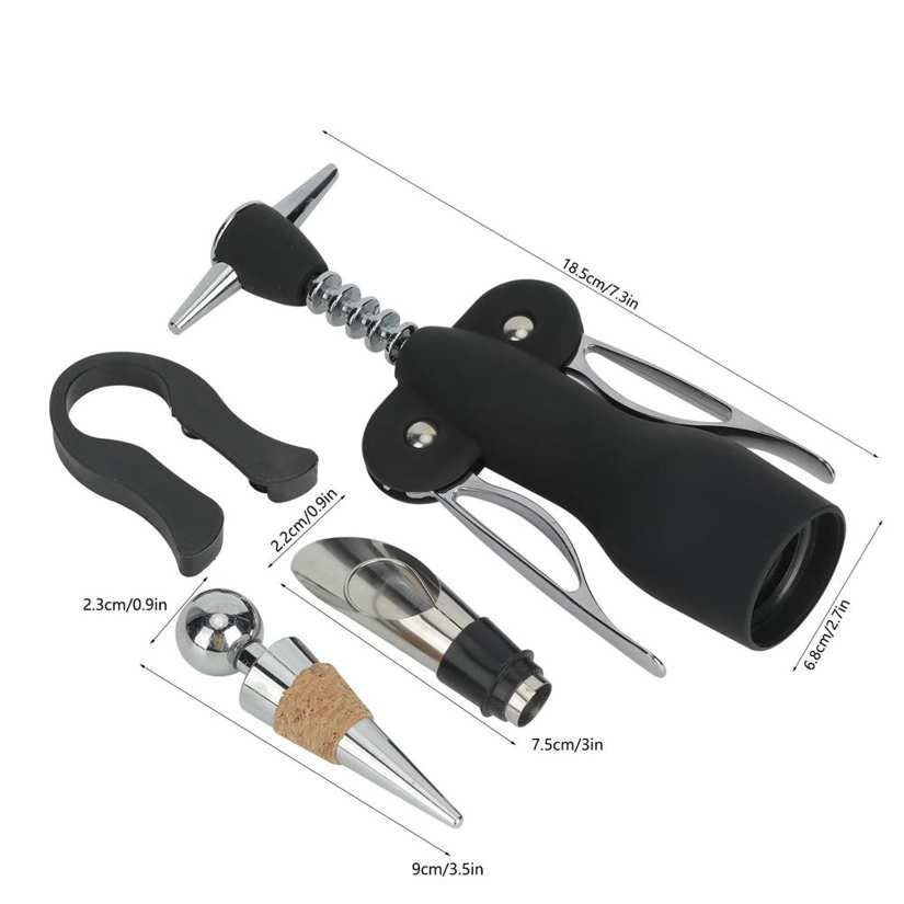 Stainless Steel Corkscrew Bottle Opener Stopper Accessoires Kit Kitchen Appliance