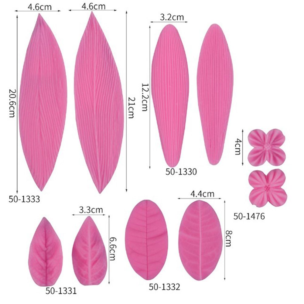 Yfashion 2Pcs Leaf/Petal Shape Silicone Mold Cooking Wedding Decoration Baking Craft Molds DIY Cake Mould