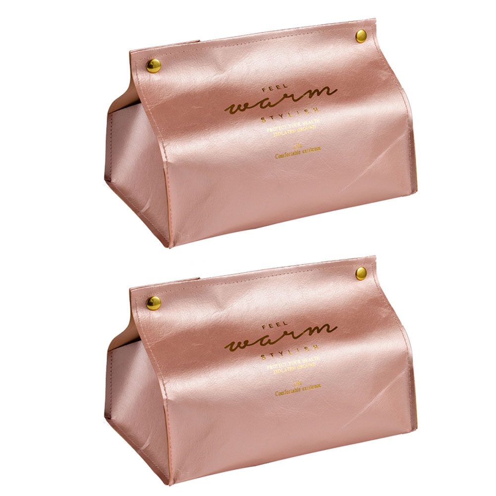 2Pcs Faux Leather Napkin Holder Home Car Tissue Case Box Paper Storage Pouch