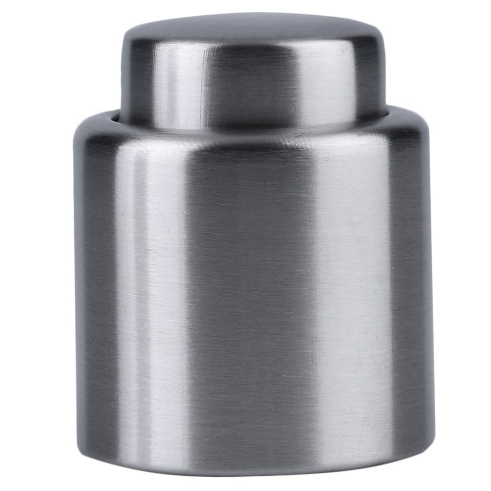 Stainless Steel Vacuum Sealed Red Bottle Stopper Bottle Plug Practical Silver