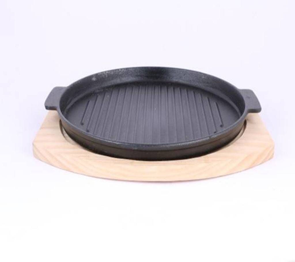 Cast Iron Round Sizzler Hot Serving Dish 