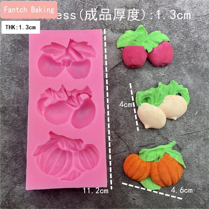 DIY Vegetables Green Fruit Food silicone mold fondant mold cake decorating tools chocolate gumpaste mold baking Form moulds