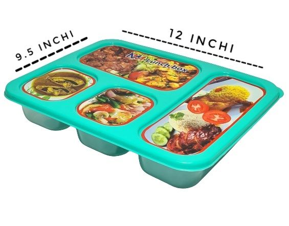 4 Container Plastic Multicolor Tiffin Lunch Box