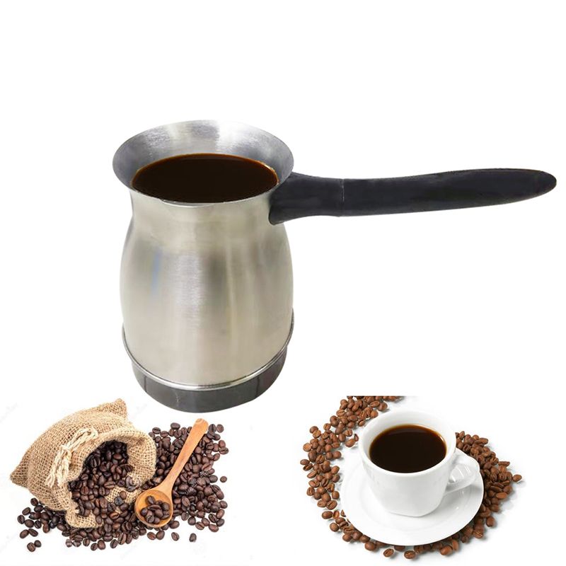 600W 220V Coffee Machine Stainless Steel Turkish Coffee Maker Electrical Coffee Pot Coffee Kettle for Home Office UK Plug