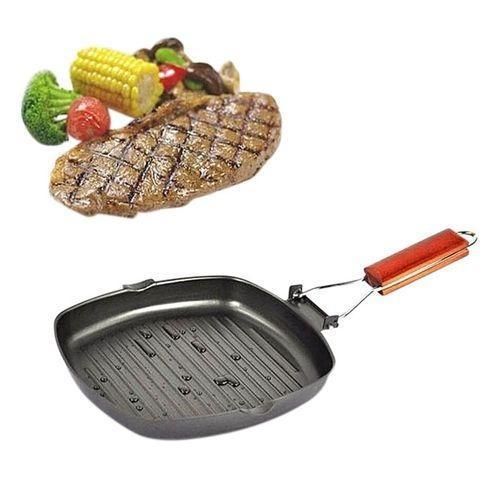 High Quality Non-Stick Square Grill Pan 24cm - Black