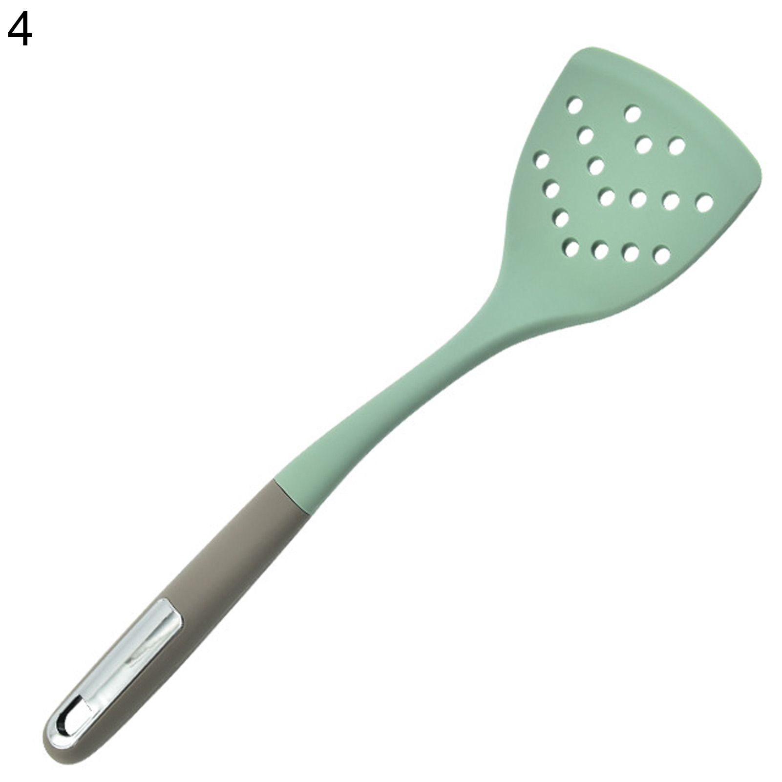Frying Spatula Heat Resistant Non-stick Silicon Comfortable Grip Spaghetti Soup Spoon Steak Spatula for Kitchen