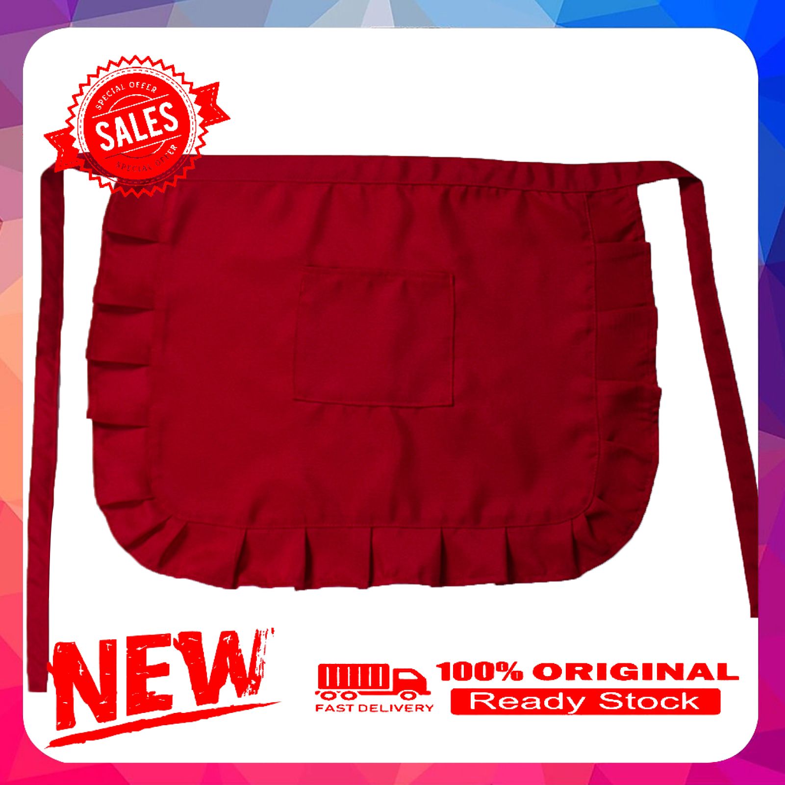 Pub Apron Soft Lightweight Fashion Waterproof Women Short Waist Apron for Household