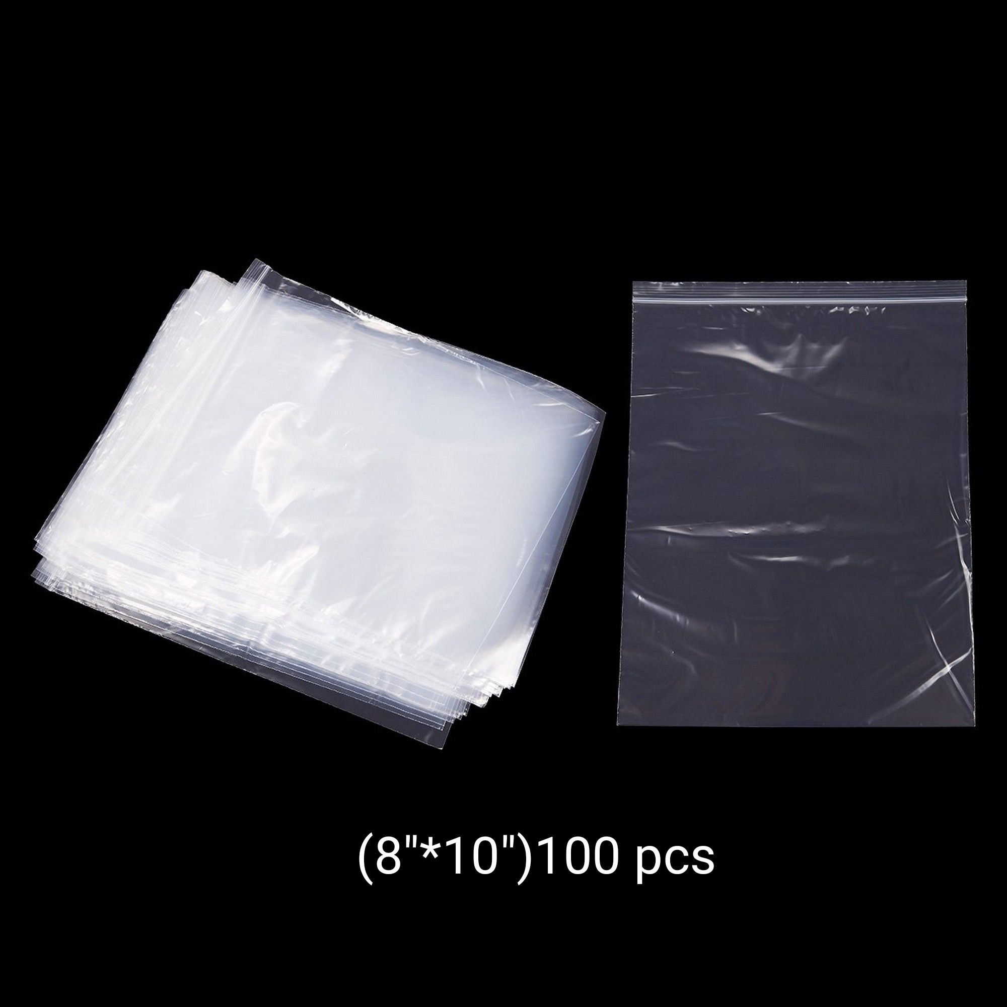 Zipper poly bag /ziplock poly bag /Food grade lock poly Bag (8"*10")100 pcs