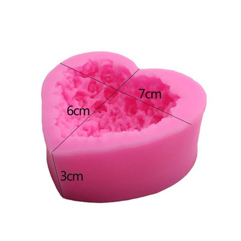 Baking Accessories Fondant Cake Mold Bouquet Loving Heart Shape Valentine's Day Gift 3D Rose Flower 1 PC Cake Decorating Tools