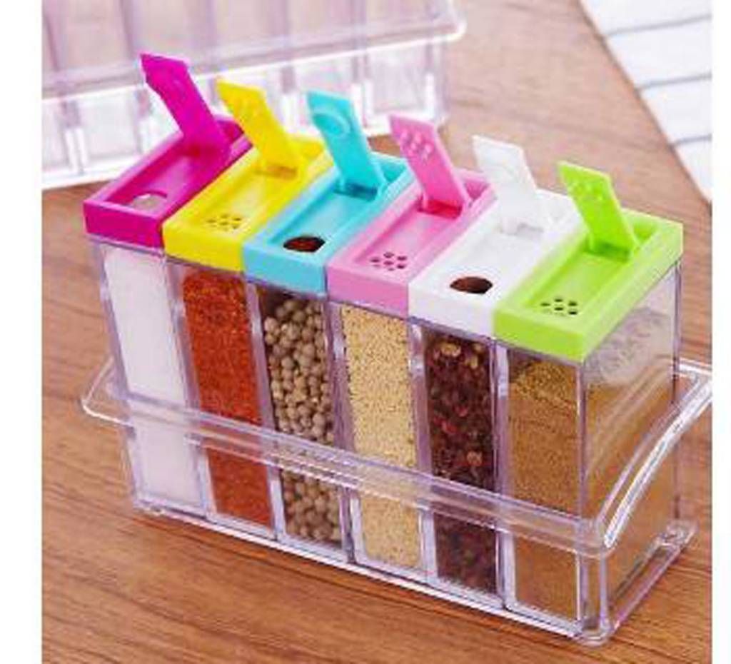Transparent spice storage pot- 6 pieces 