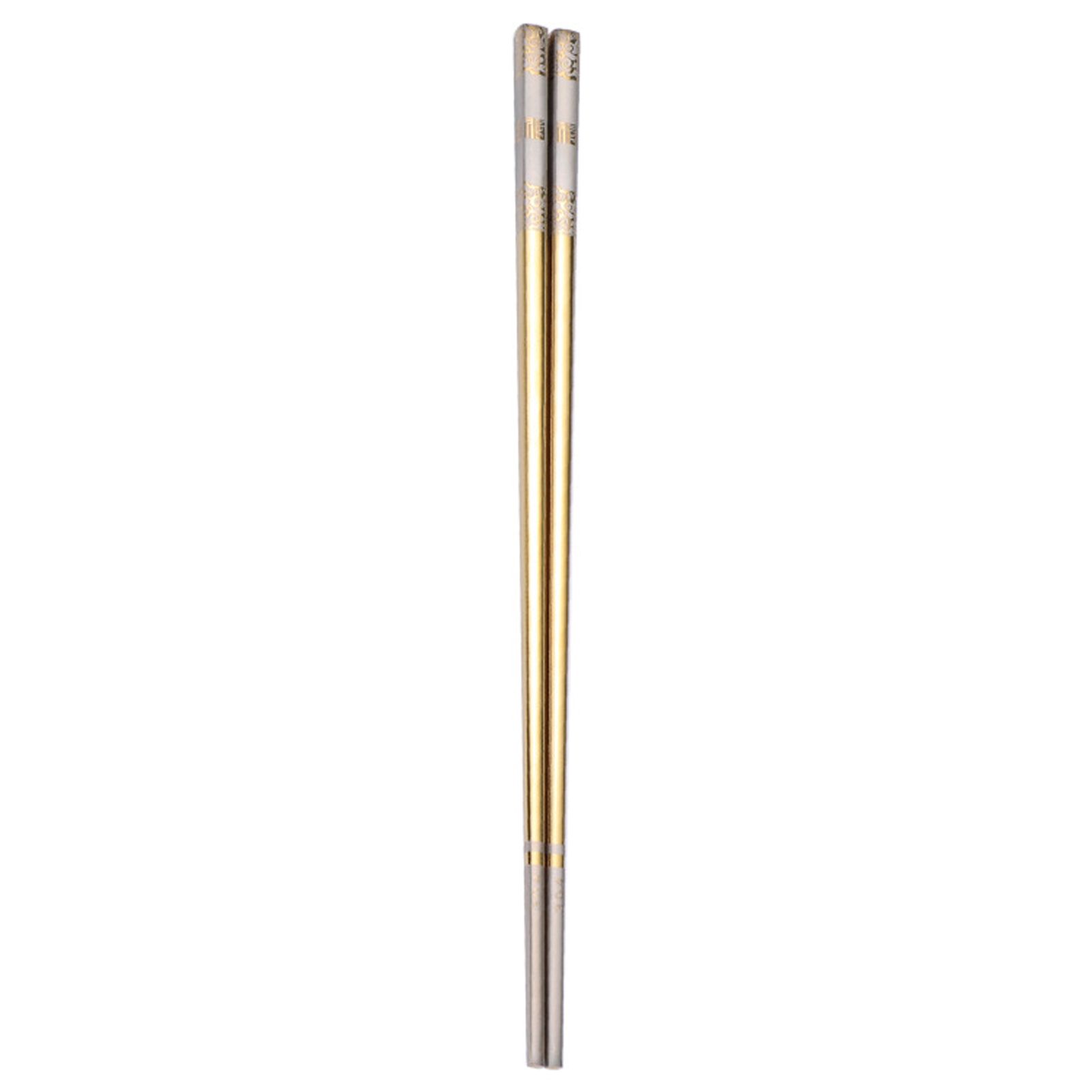 1 Pair Chopsticks Non-slip Food-grade 304 Stainless Steel No Odor Cooking Chopsticks for Restaurant