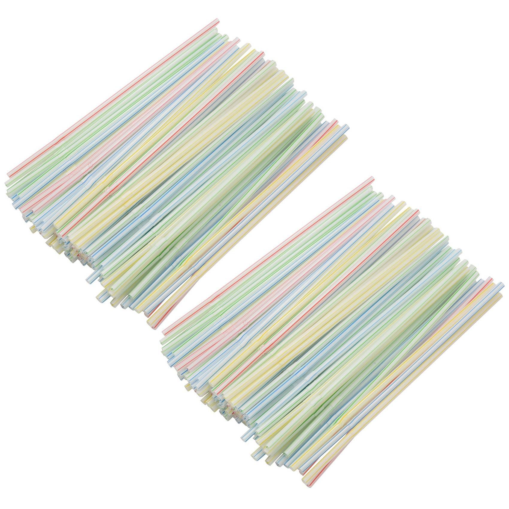 2000Pcs Disposable Flexible Straws Plastic Drinking Supplies