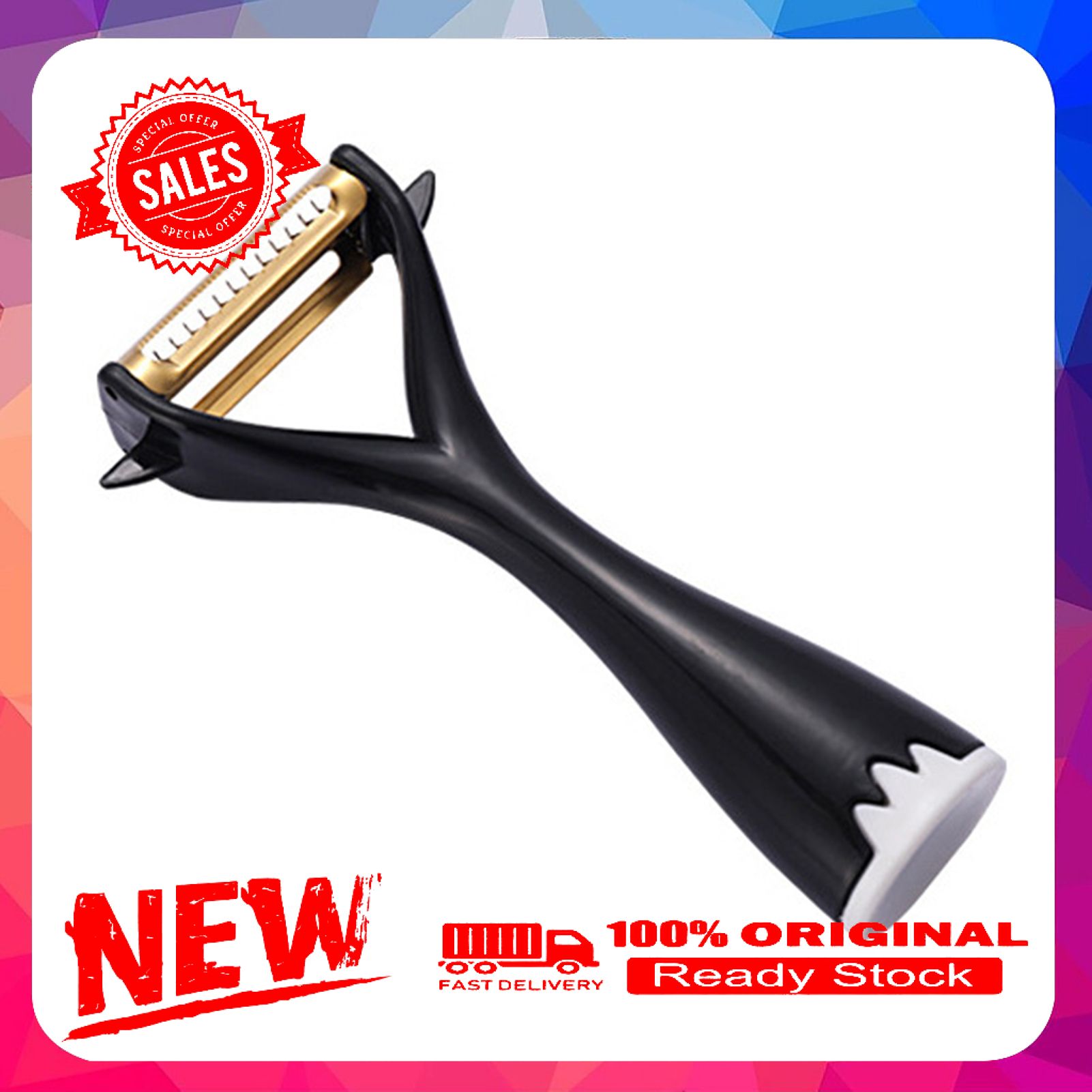 Vegetable Peeler 2 in 1 Function Rust-proof Stainless Steel Ergonomic Handle Fruit Peeler for Home