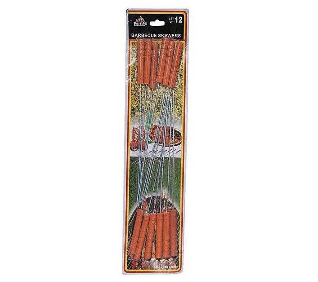 BBQ Wooden Handle Skewers - 12 pcs