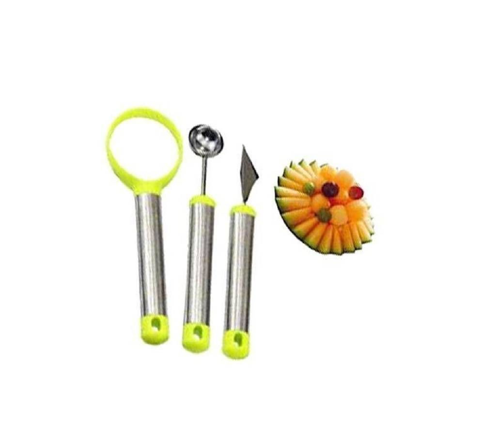 3pcs Fruit Cutter Set - Silver