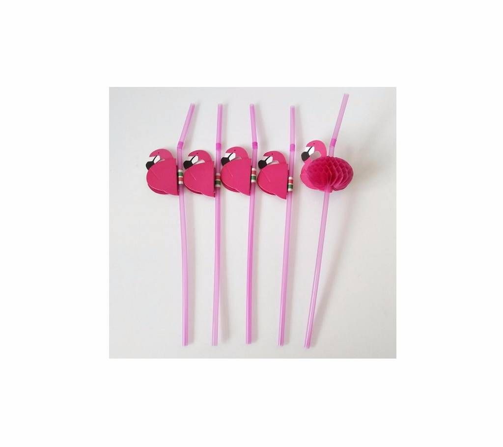 5pcs Drinking creative cute flamingo drink straws for wedding birthday Home Party Decoration