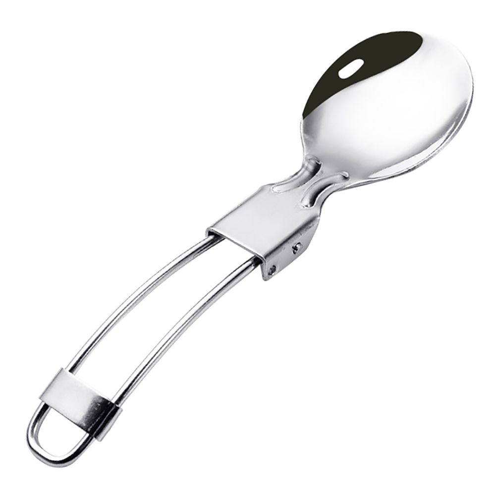 Outdoor Camping Picnic Portable Stainless Steel Folding Salad Spoon Cutlery Set