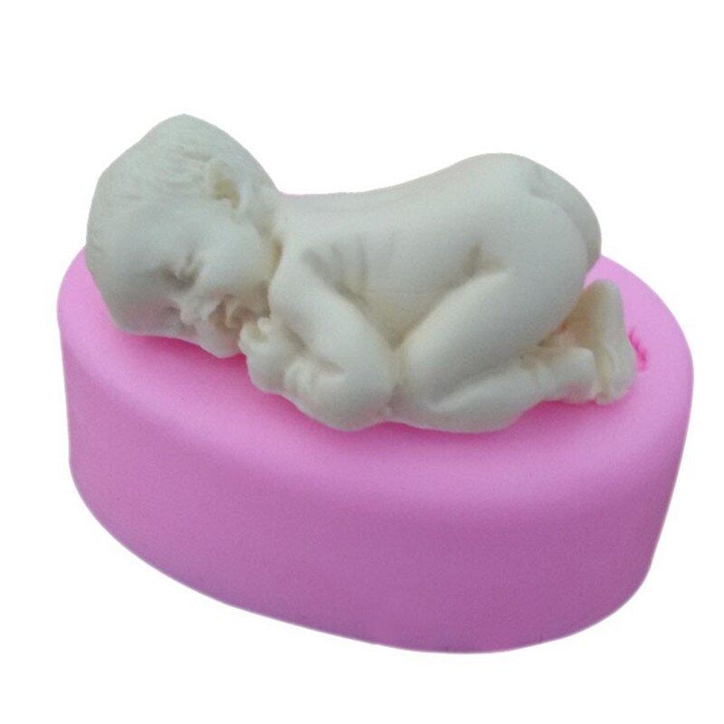 Sleep Baby Shape Silicone Cake Mold , Flexible Baking Mould For Cookie Jelly Chocolate  Fondant Cake Tools Cake Decorating