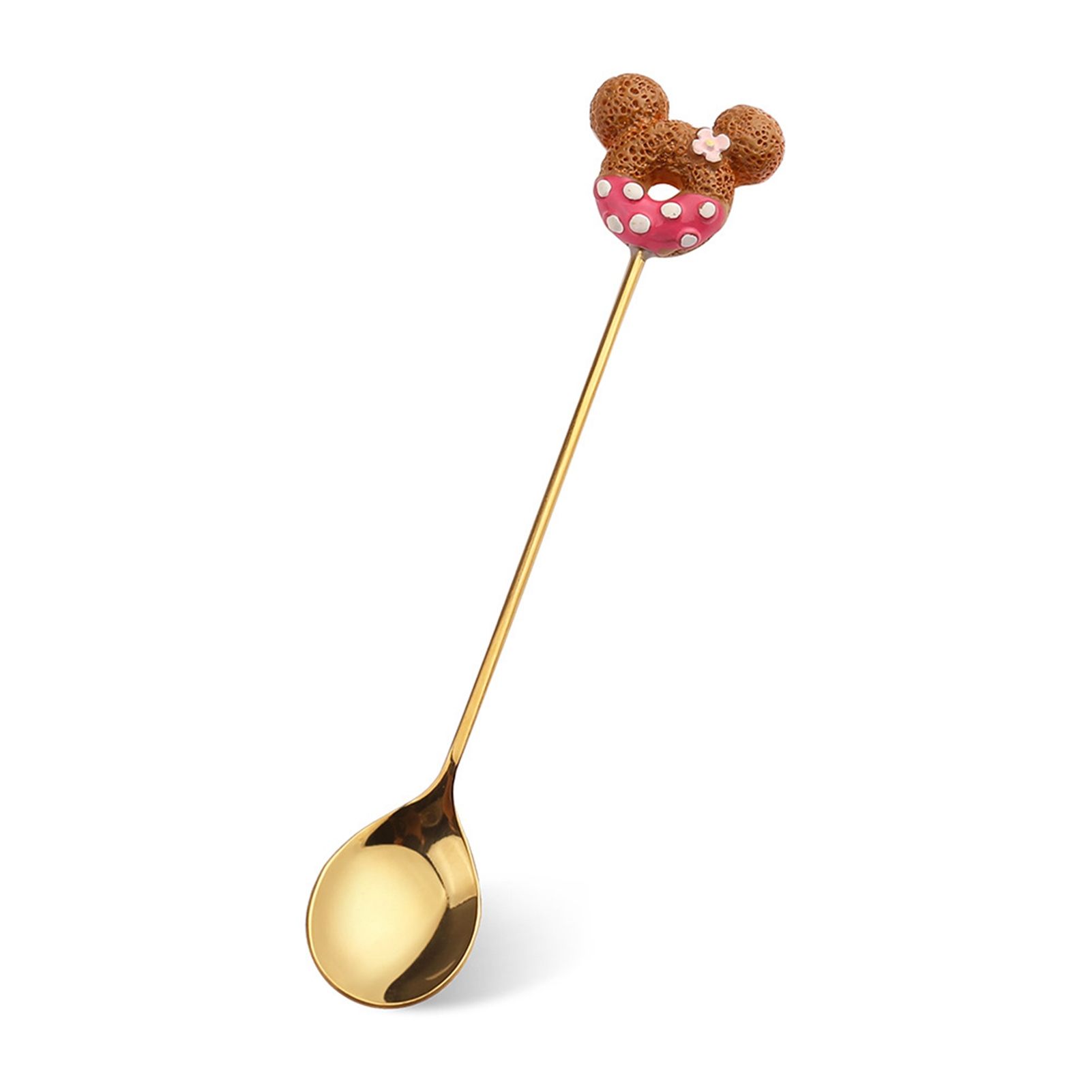 Stainless Steel Mickey Doughnut Pattern Spoon Fork Cartoon Teaspoon Tableware