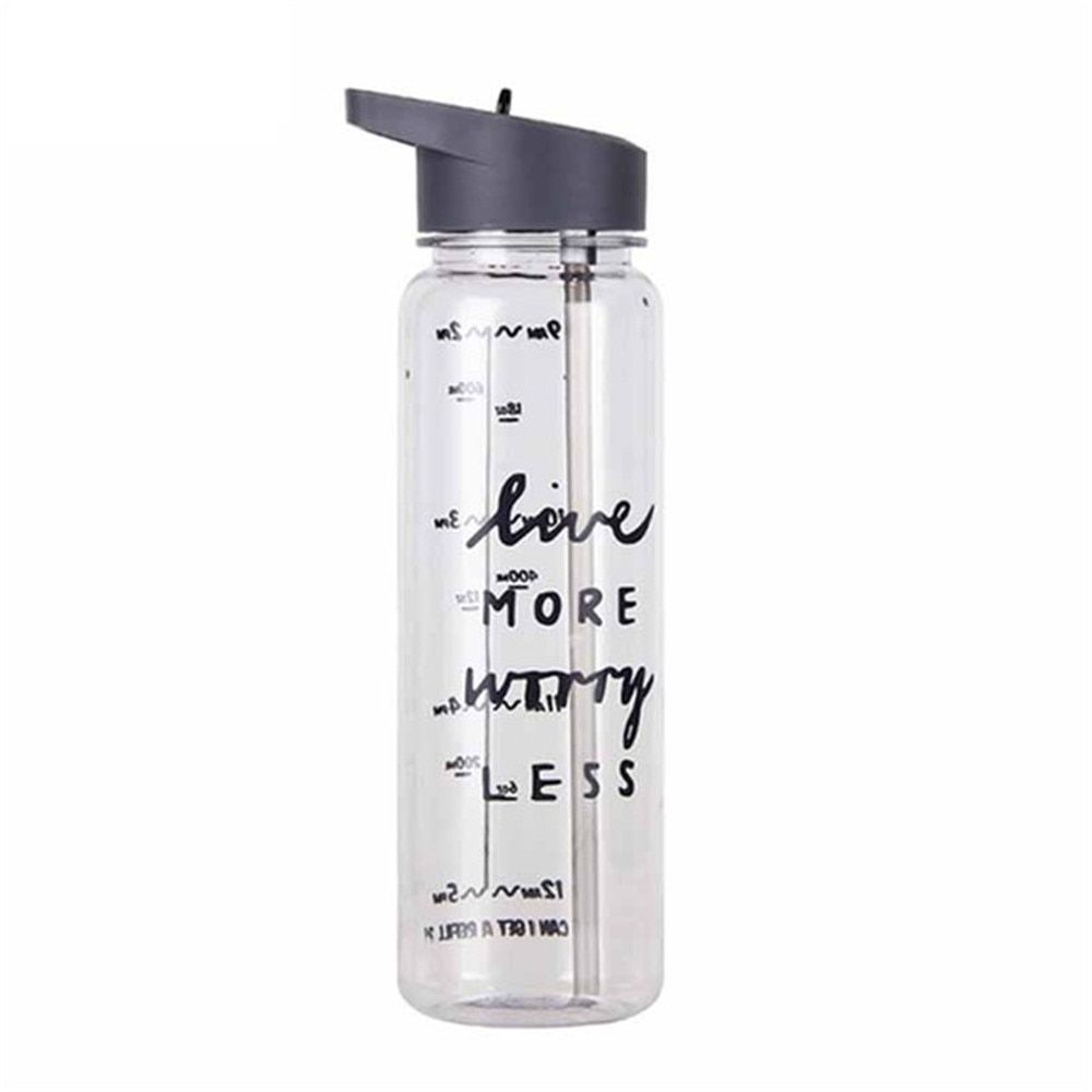 Bpa Free 750ml Tritan Plastic Sports Outdoor Water Bottle With Volume scale printing For Kitchen My Drink Juice Handle Kettle