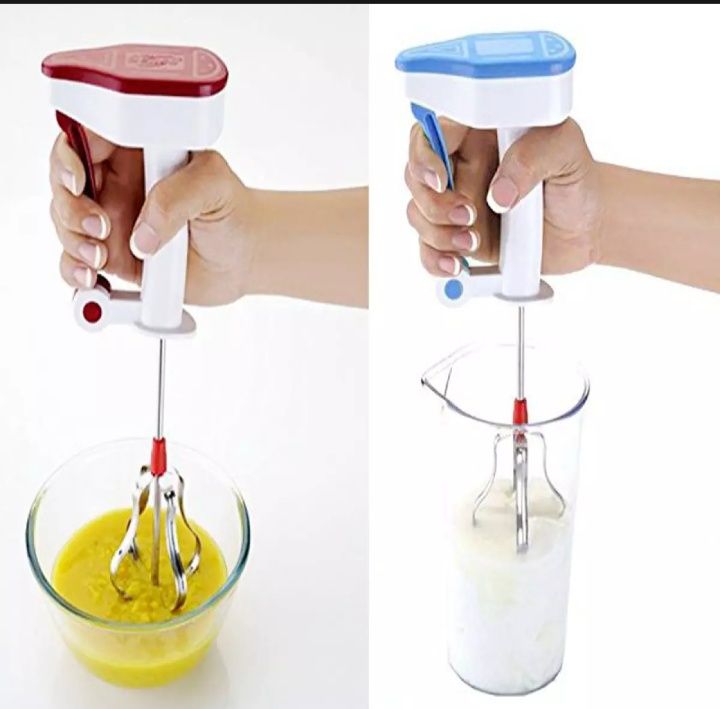 Hand Beater Mixer for Cake Cream - White, Lassi Maker Coffee Beater