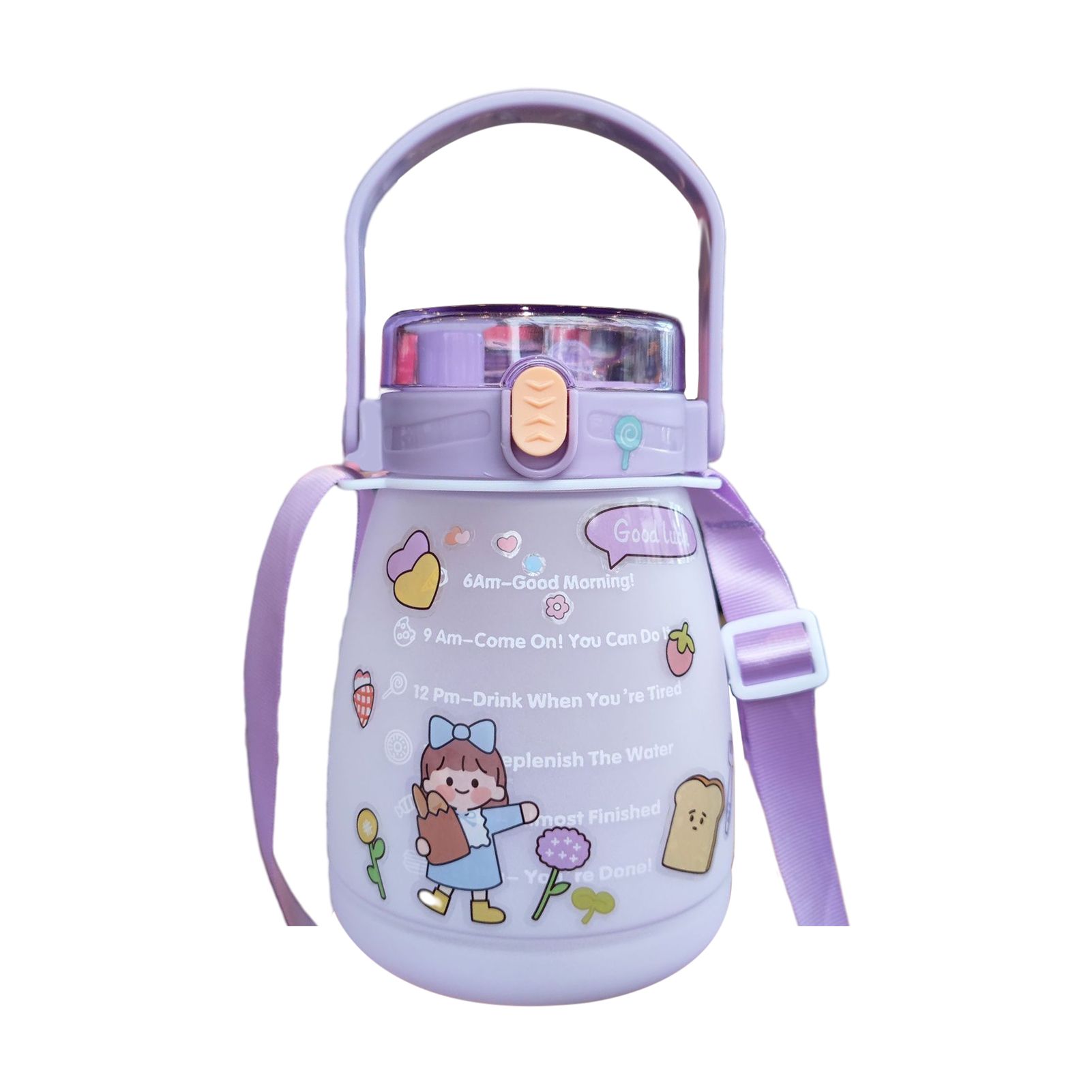Drink Bottle Wide Application Cartoon Style Large Capity Straw Cup