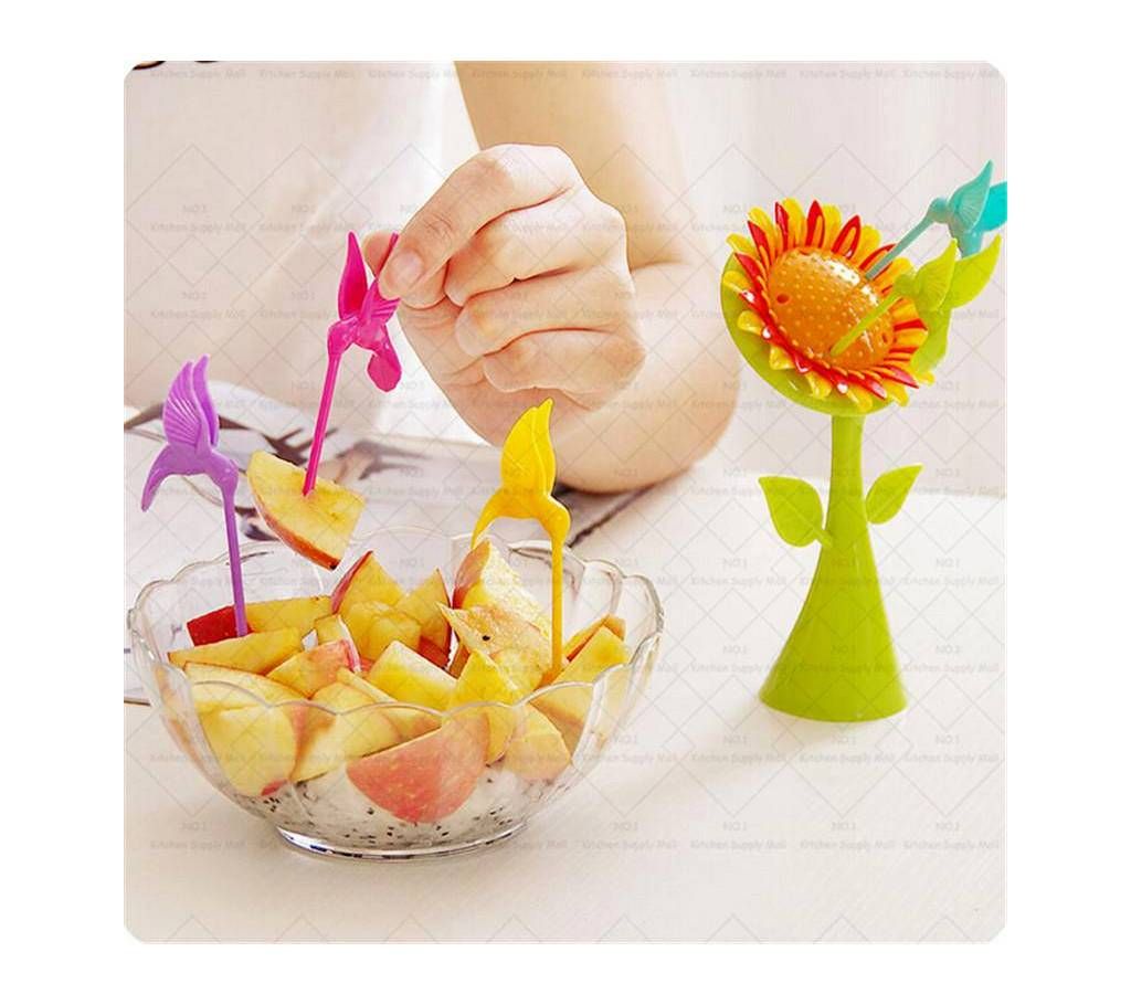 Sunflower fruit fork set bird shaped