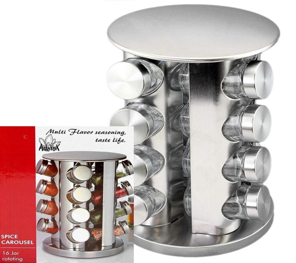 Spice Carousel 16 jar Rotating Spice Rack Spice Carousel Tower for Kitchen