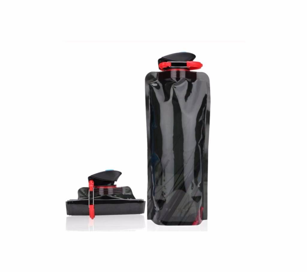 700ML Portable Folding Water Bottles with hook PE Collapsible Leak Proof
