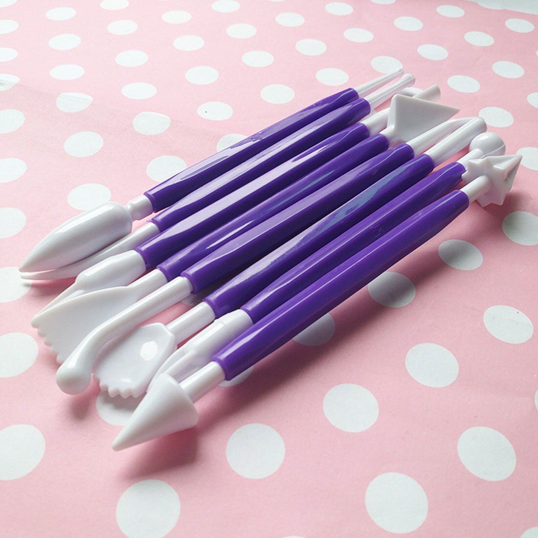 8pcs/lot Sugar Craft Fondant Cake Pastry Carving Cutter Chocolate Decorating Flower Modelling Plastic Baking Craft Tool Set