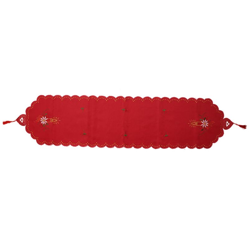 Christmas Decorations Christmas Day Living Room Table Christmas Table Flag Embroidered Openwork Tablecloth-D