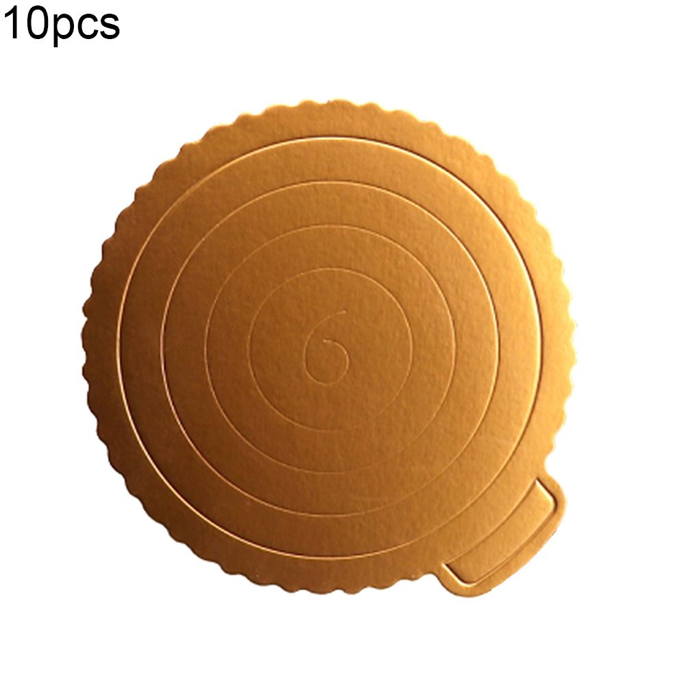 10Pcs 4/6/8/10inch Cake Mats Golden Bottom Round Square Paper Dessert Trays