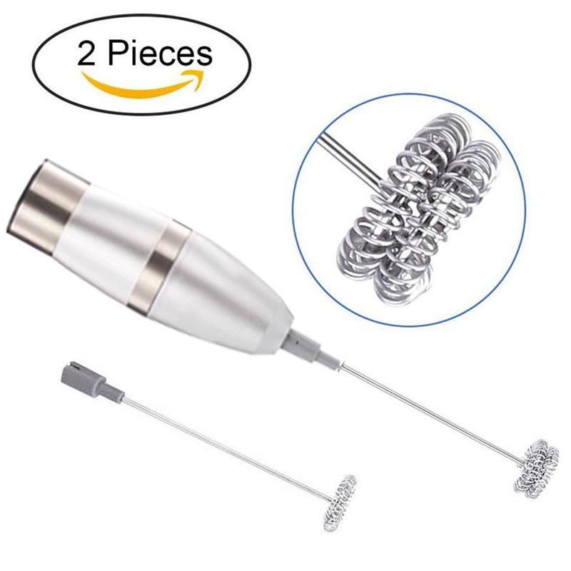 Stainless Steel Electric Handheld Milk Frother Agitator Blender Mixer Cooking Tools Light Grey