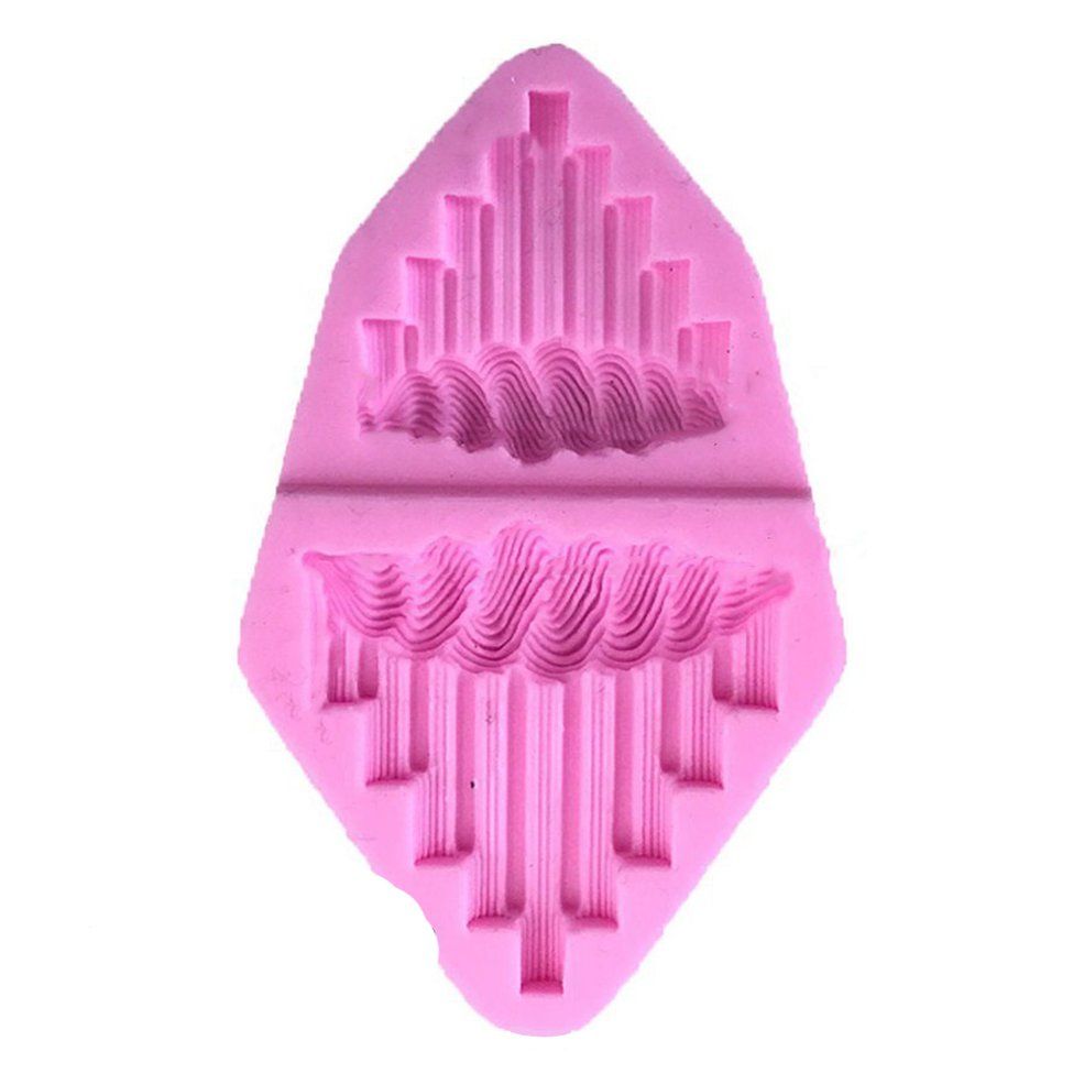 Lace Series Cake Border Silicone Mold Fondant Cake Decorating Tools - Pink