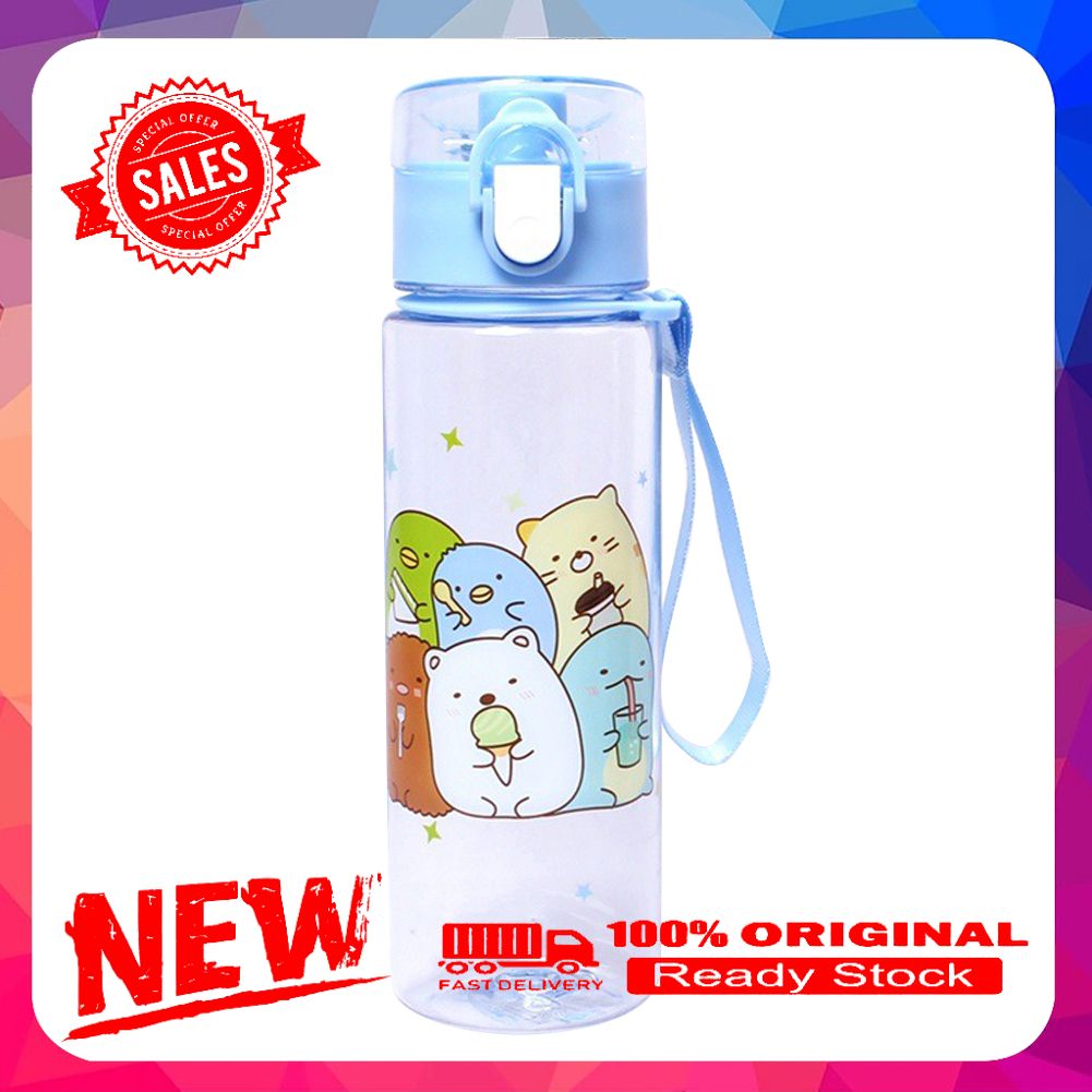 550ml Portable Plastic Leakproof Drinking Beverage Water Bottle Cup with Rope