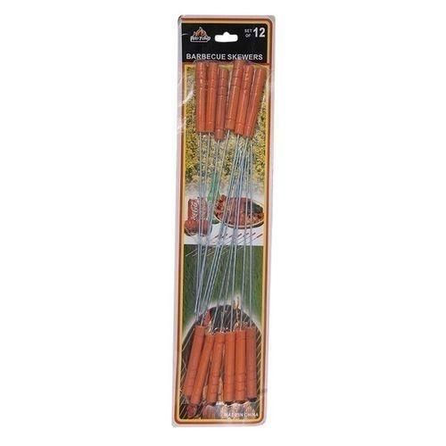Bbq Grill Sticks 12 Pieces - Brown