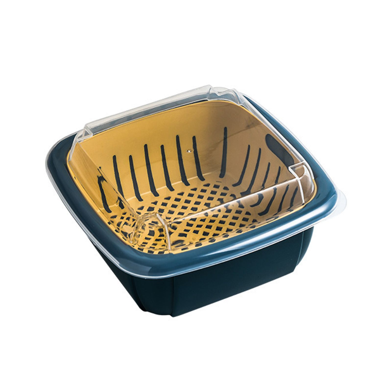 Drain Basket Double-layer Separation Design PP Food Strainer Colander Bowl for Home