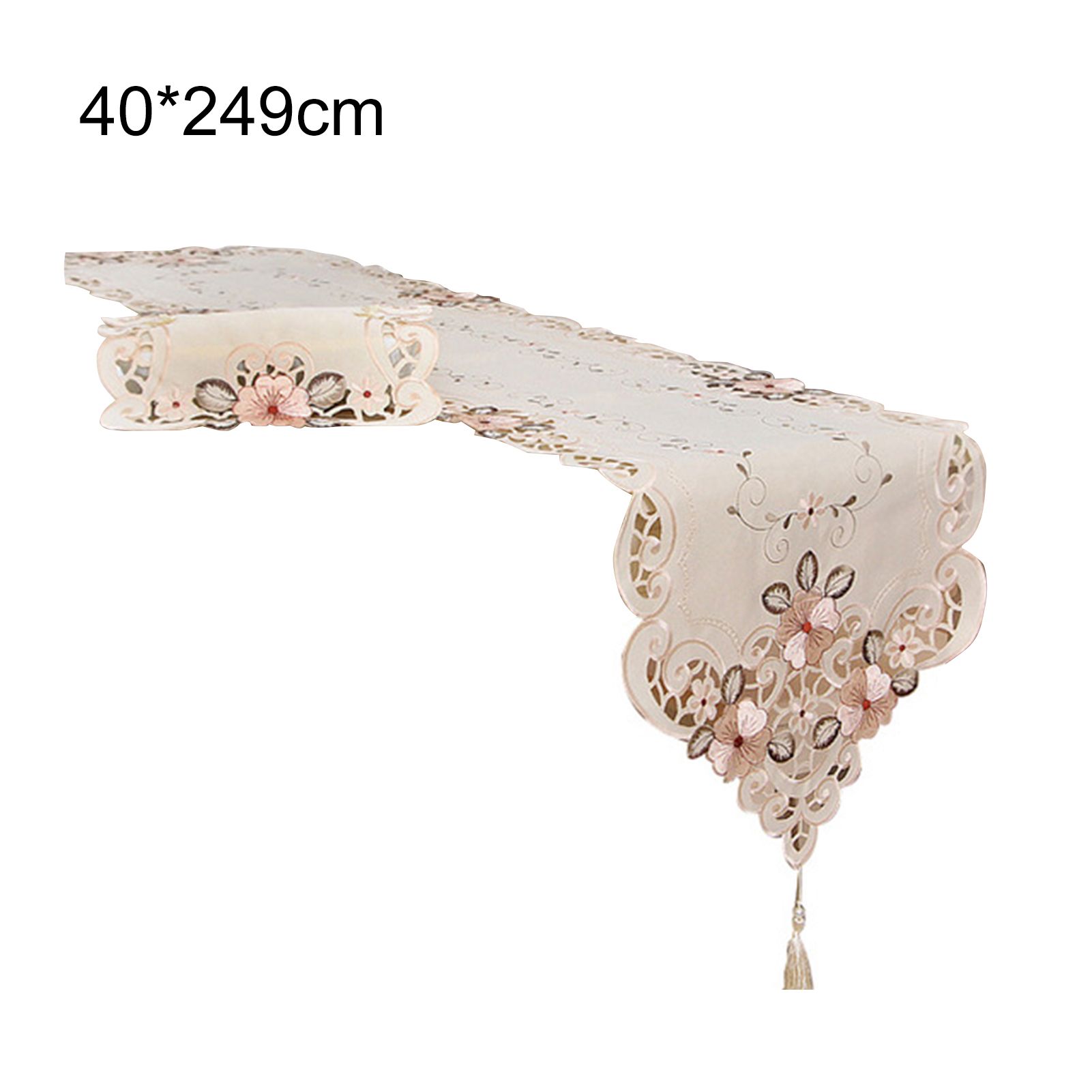 Table Runner Retro Flower Pattern Polypropylene Fibers Non-stain Thickened Table Runner for Home