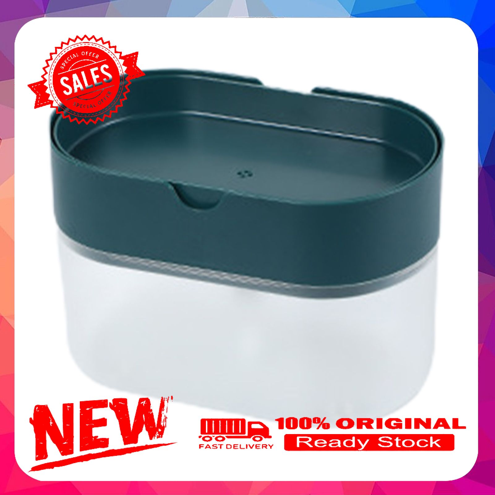 Dish Soap Dispenser Detachable 2 in1 Plastic Wide Application Soap Pump Dispenser for Kitchen