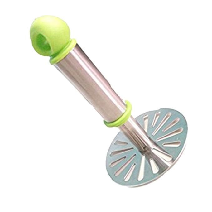 Stainless Steel Potato Masher - Green and Silver
