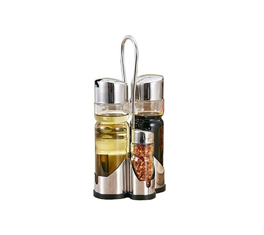 4 Pis Spice Rack Set- Silver