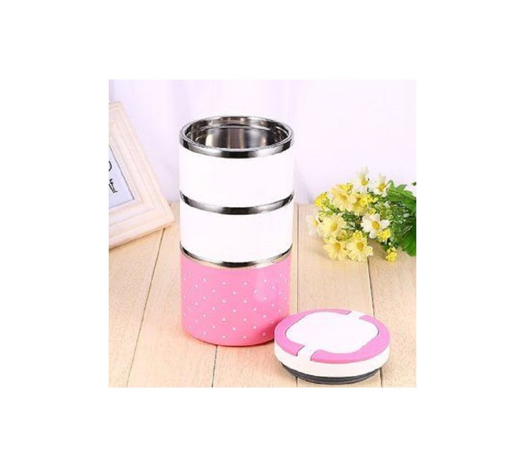 Homio 3 Layer Lunch Box - Pink (C-SU454)