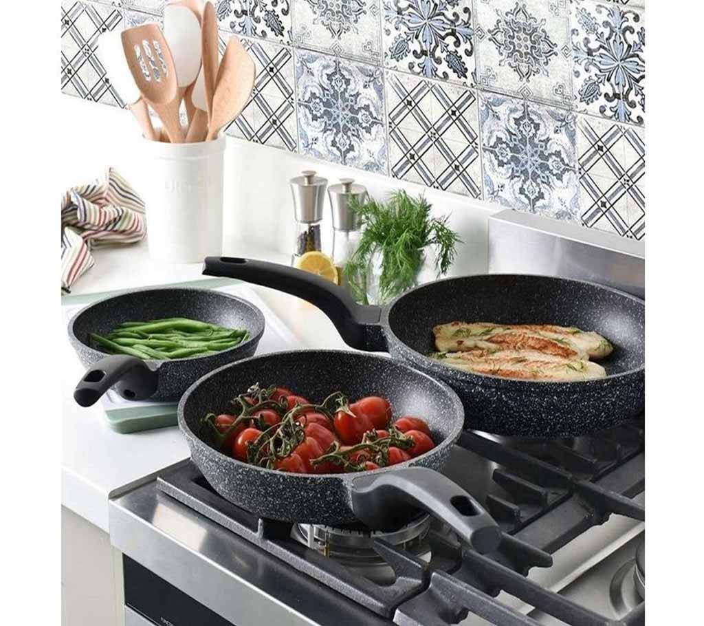 Fessele Marble Granite Effect Stone Reinforced Induction Non-Stick Frying Pan