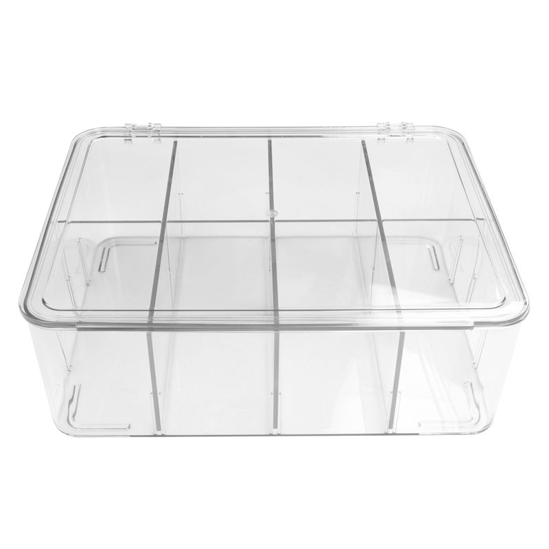 Plastic Tea Bag Organizer Stackable Tea Bag Storage Organizer Bin Box with Clear Top Lid- Tea Bag Holder Use in Counter