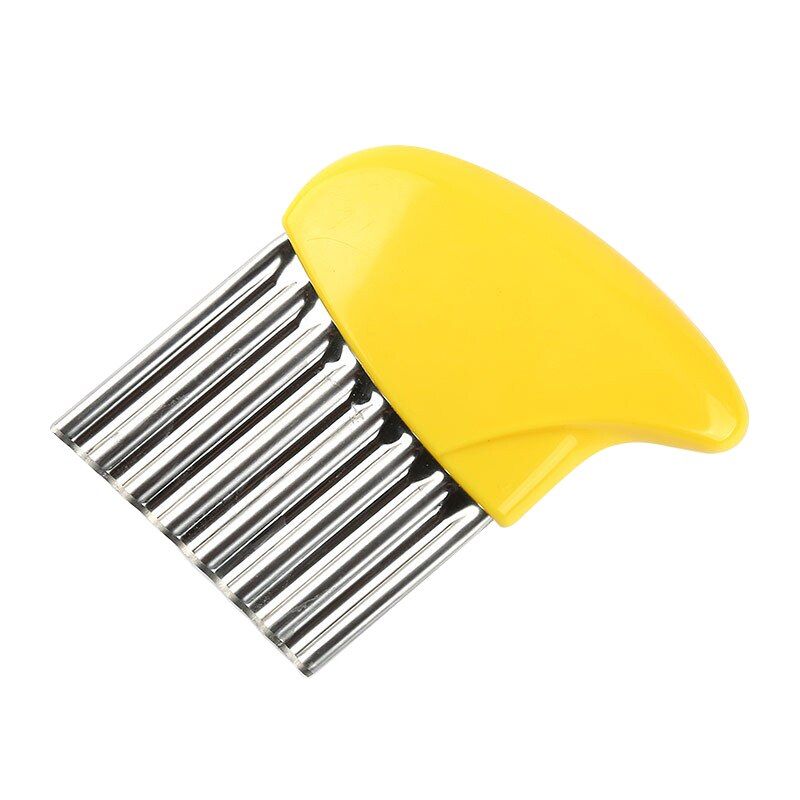 Wave Onion Potato Slicer Cutter Wrinkled French Fries Salad Corrugated Cutting Chopped Potato Slices Knife Kitchen Gadgets-yellow